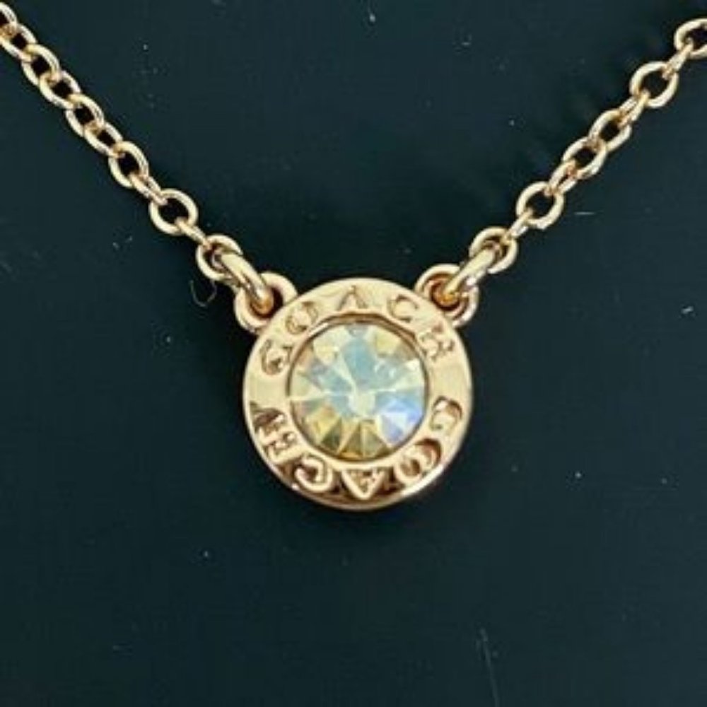 - NWT Coach open circle necklace and tea rose stud s - Picture 2 of 3